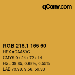 カラーコード: RGB 218.1 165 60 | qconv.com