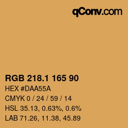 カラーコード: RGB 218.1 165 90 | qconv.com