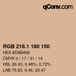 カラーコード: RGB 218.1 180 150 | qconv.com