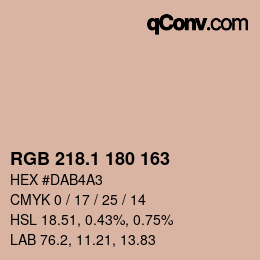 カラーコード: RGB 218.1 180 163 | qconv.com