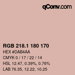 カラーコード: RGB 218.1 180 170 | qconv.com