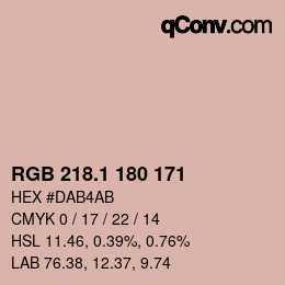 カラーコード: RGB 218.1 180 171 | qconv.com
