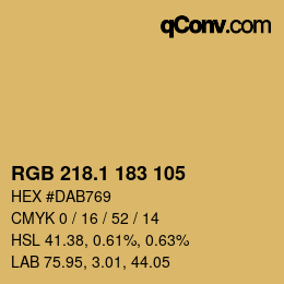 カラーコード: RGB 218.1 183 105 | qconv.com