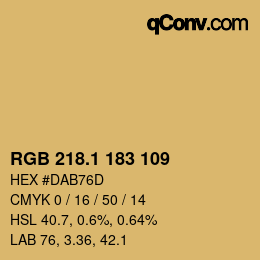カラーコード: RGB 218.1 183 109 | qconv.com