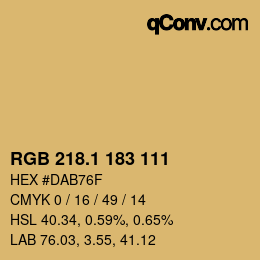 カラーコード: RGB 218.1 183 111 | qconv.com
