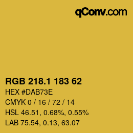 カラーコード: RGB 218.1 183 62 | qconv.com