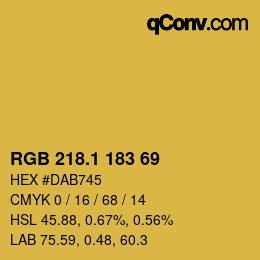 カラーコード: RGB 218.1 183 69 | qconv.com