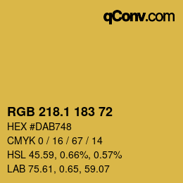 カラーコード: RGB 218.1 183 72 | qconv.com