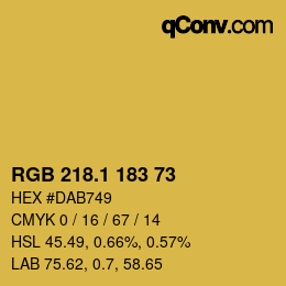 カラーコード: RGB 218.1 183 73 | qconv.com