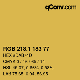 カラーコード: RGB 218.1 183 77 | qconv.com