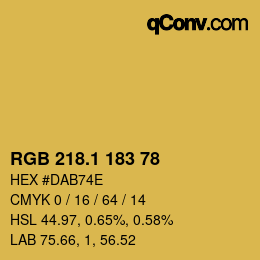 カラーコード: RGB 218.1 183 78 | qconv.com