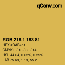 カラーコード: RGB 218.1 183 81 | qconv.com
