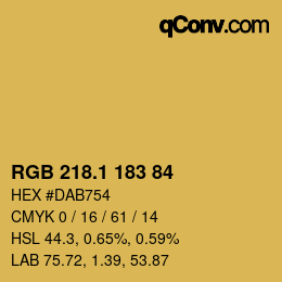 カラーコード: RGB 218.1 183 84 | qconv.com