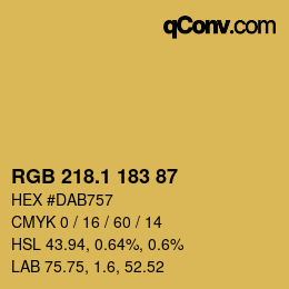 カラーコード: RGB 218.1 183 87 | qconv.com