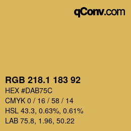 カラーコード: RGB 218.1 183 92 | qconv.com