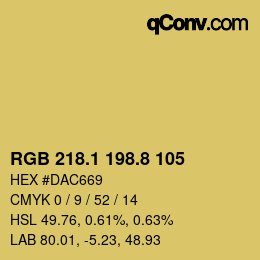 カラーコード: RGB 218.1 198.8 105 | qconv.com