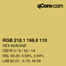 カラーコード: RGB 218.1 198.8 110 | qconv.com