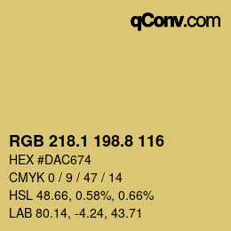 Color code: RGB 218.1 198.8 116 | qconv.com