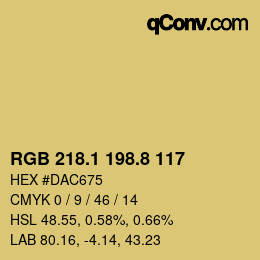 Farbcode: RGB 218.1 198.8 117 | qconv.com