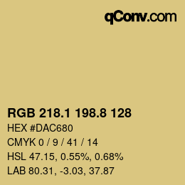 Código de color: RGB 218.1 198.8 128 | qconv.com