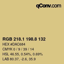 カラーコード: RGB 218.1 198.8 132 | qconv.com
