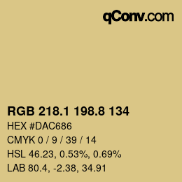 Color code: RGB 218.1 198.8 134 | qconv.com
