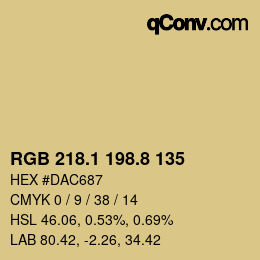 Color code: RGB 218.1 198.8 135 | qconv.com