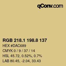 Farbcode: RGB 218.1 198.8 137 | qconv.com