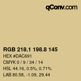 Farbcode: RGB 218.1 198.8 145 | qconv.com