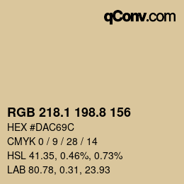 Farbcode: RGB 218.1 198.8 156 | qconv.com