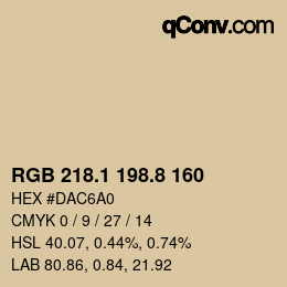 Farbcode: RGB 218.1 198.8 160 | qconv.com