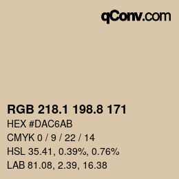 Farbcode: RGB 218.1 198.8 171 | qconv.com