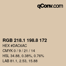 Farbcode: RGB 218.1 198.8 172 | qconv.com