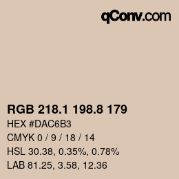 Farbcode: RGB 218.1 198.8 179 | qconv.com