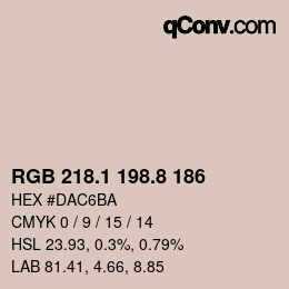 Color code: RGB 218.1 198.8 186 | qconv.com