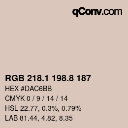 Color code: RGB 218.1 198.8 187 | qconv.com