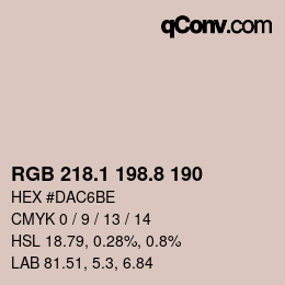 Color code: RGB 218.1 198.8 190 | qconv.com