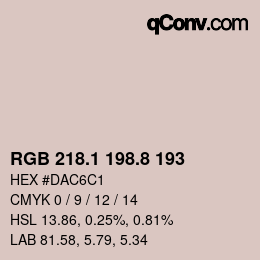 Color code: RGB 218.1 198.8 193 | qconv.com