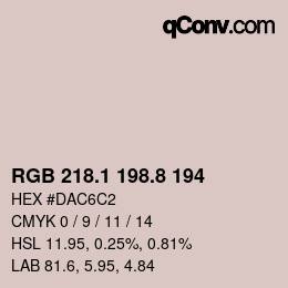 Color code: RGB 218.1 198.8 194 | qconv.com