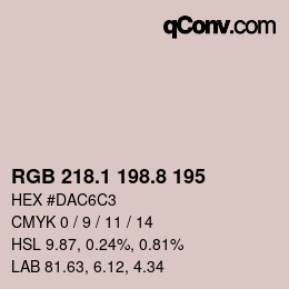 Farbcode: RGB 218.1 198.8 195 | qconv.com