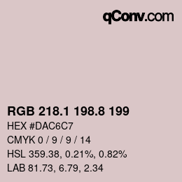 Farbcode: RGB 218.1 198.8 199 | qconv.com