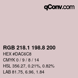 Color code: RGB 218.1 198.8 200 | qconv.com