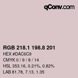 Farbcode: RGB 218.1 198.8 201 | qconv.com