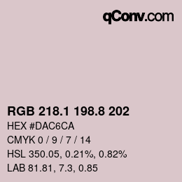 Farbcode: RGB 218.1 198.8 202 | qconv.com