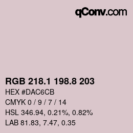 カラーコード: RGB 218.1 198.8 203 | qconv.com
