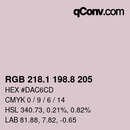 Color code: RGB 218.1 198.8 205 | qconv.com