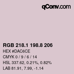 Farbcode: RGB 218.1 198.8 206 | qconv.com