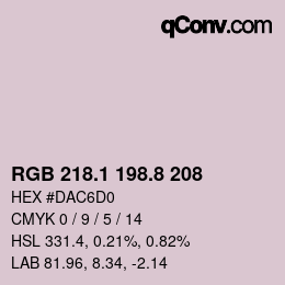 カラーコード: RGB 218.1 198.8 208 | qconv.com