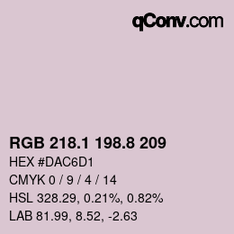 Color code: RGB 218.1 198.8 209 | qconv.com