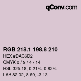 Farbcode: RGB 218.1 198.8 210 | qconv.com